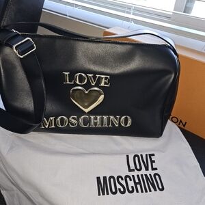 Love Moschino Black Shoulder Bag with Logo